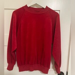 Vintage red velour top, XS